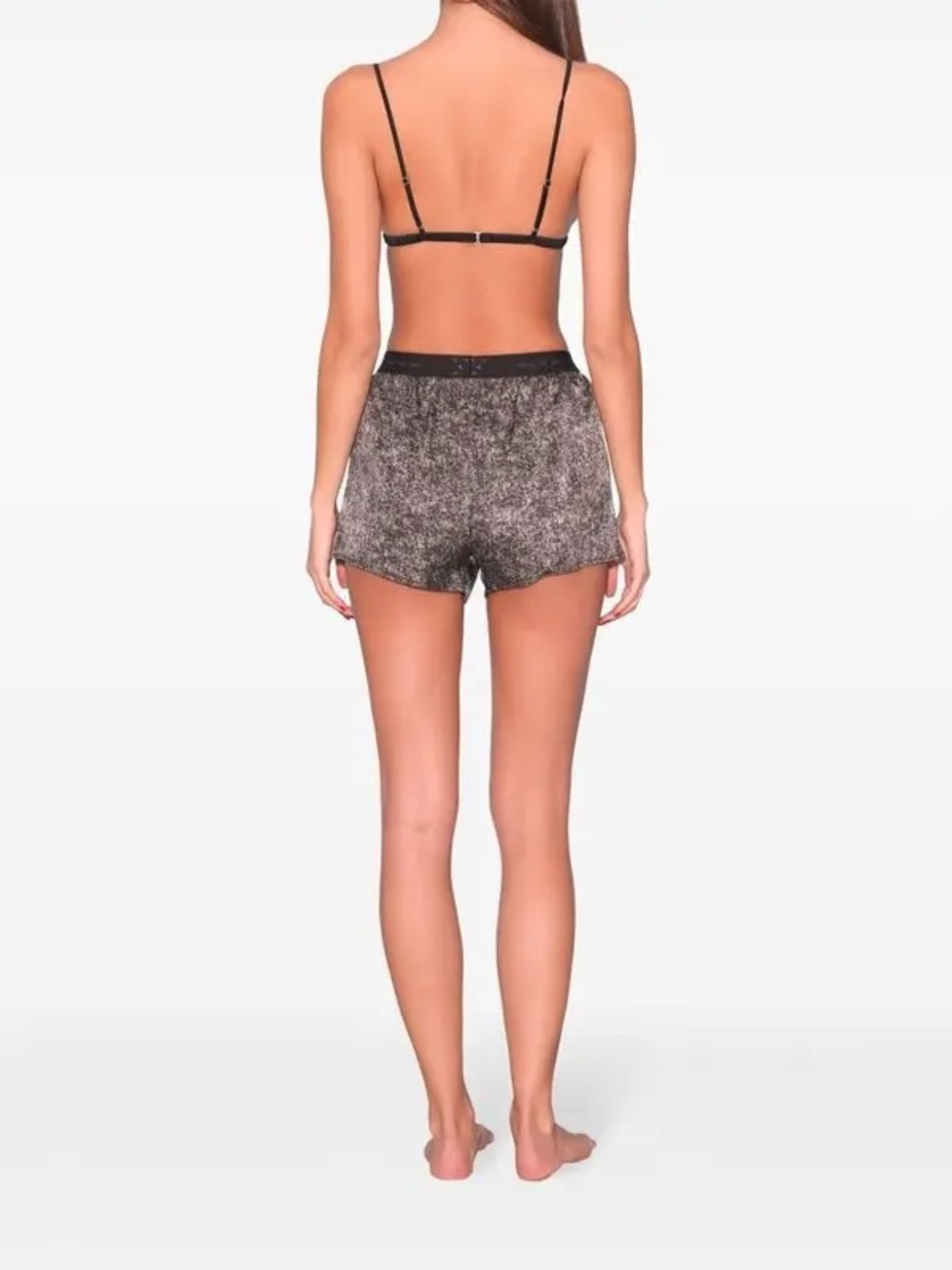 Fleur Du Mal Black Gray Printed Boxer Shorts - Picture 2 of 4